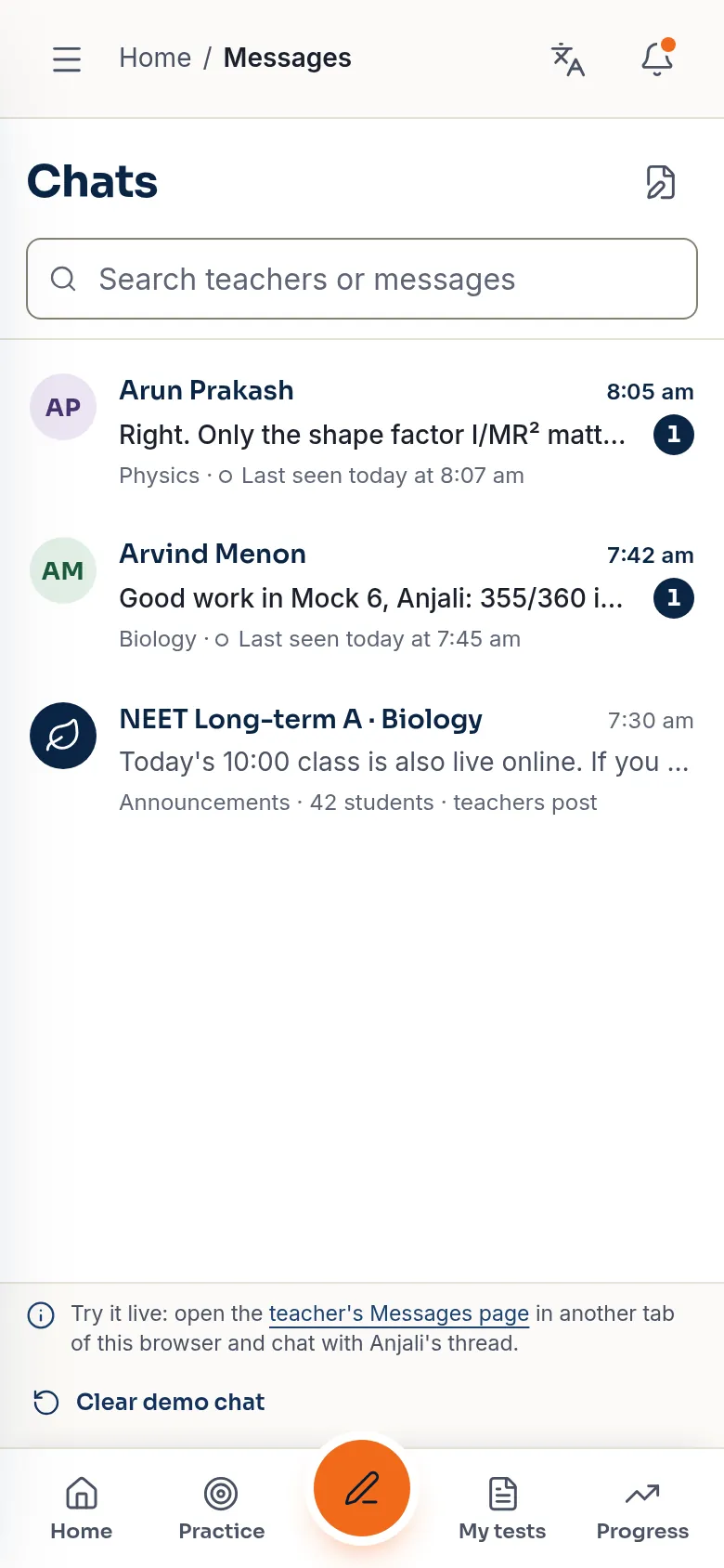 Chats: replies from Arun Prakash and Arvind Menon, and a batch announcement.